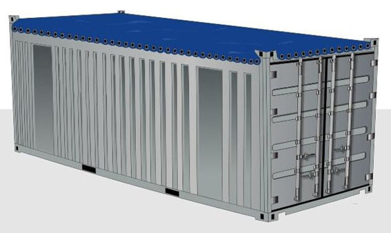20-футовый (стальной) контейнер OPEN TOP с открытым верхом